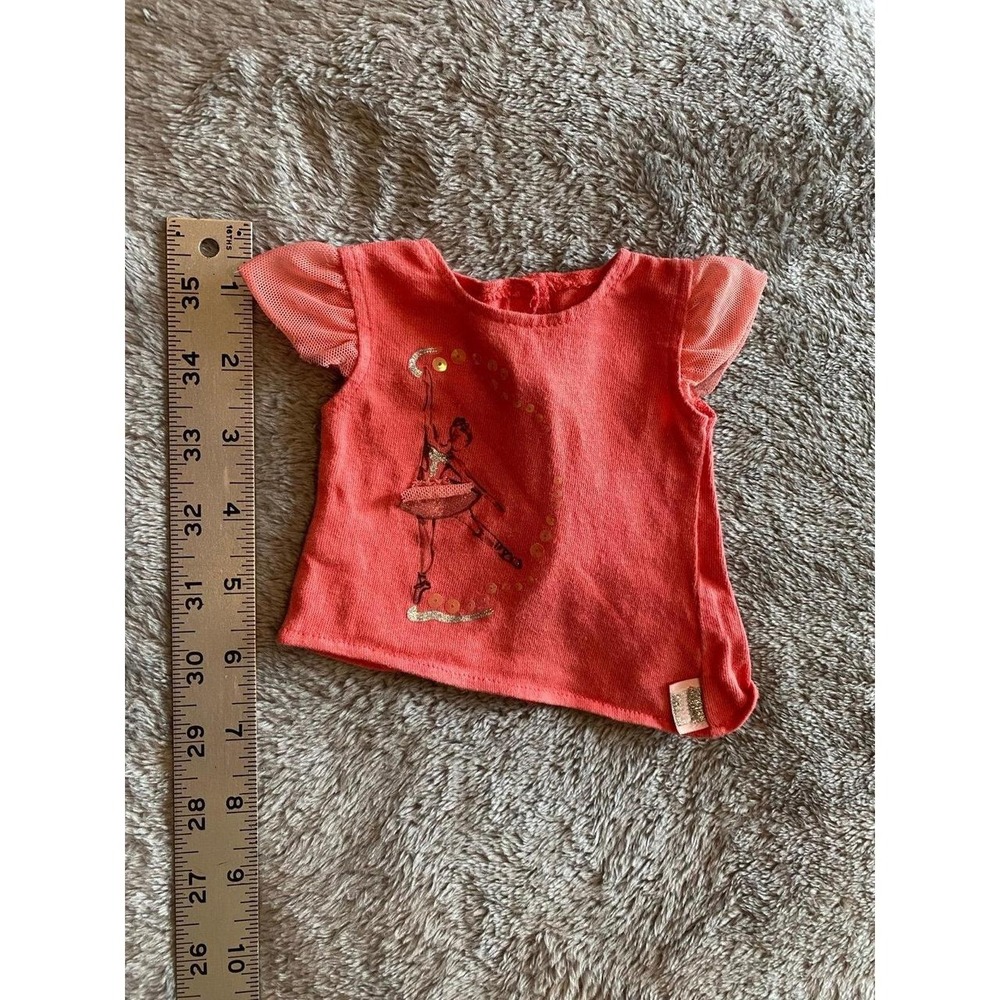 American Girl Doll Isabelle Ballet Shirt Coral Top For 18" Doll 2015